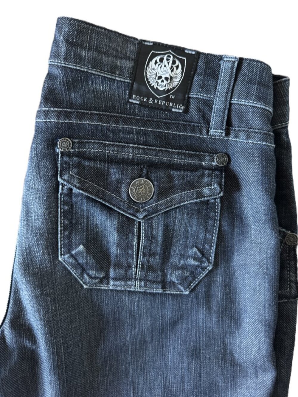 Rock & Republic Kasandra Bootcut Jeans | Dark Wash Stretch Denim | Size 27 - Picture 6 of 7